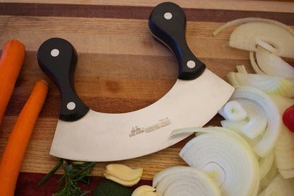 The Due Cigni mezzaluna is a high-quality tool for serious cooks.