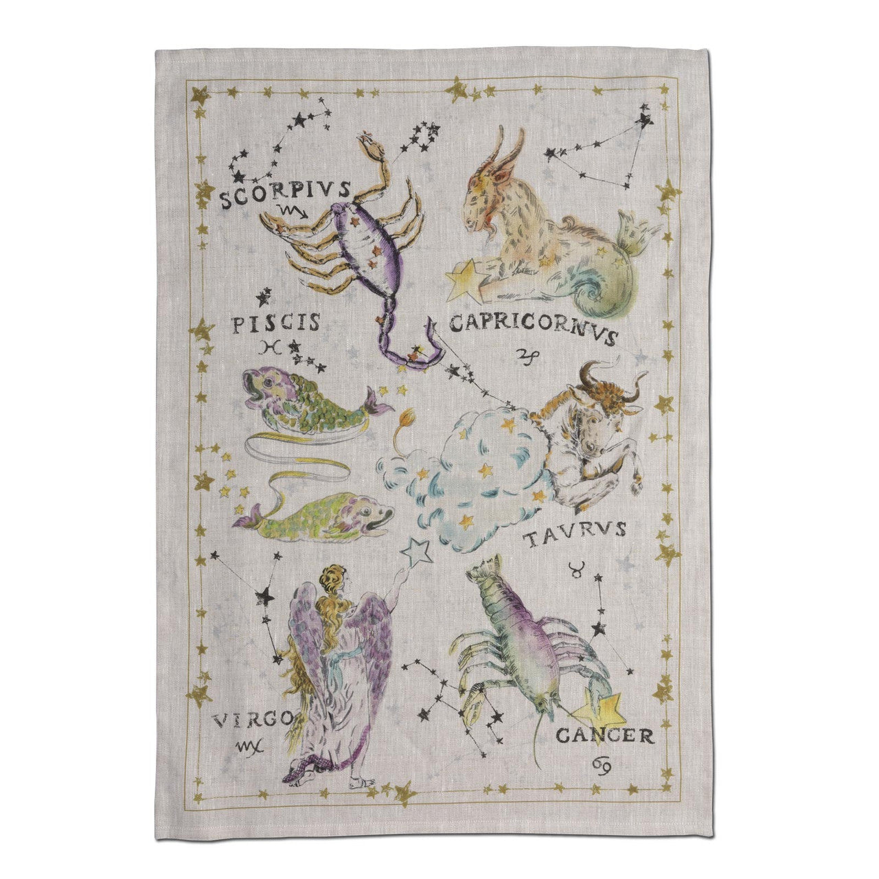 "Zodiaco Scorpius" Linen Towel